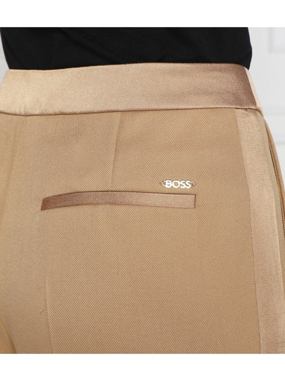 Boss Tackea Virgin Wool Tuxedo Trousers in Camel ( US 2 ) - Picture 4 of 10